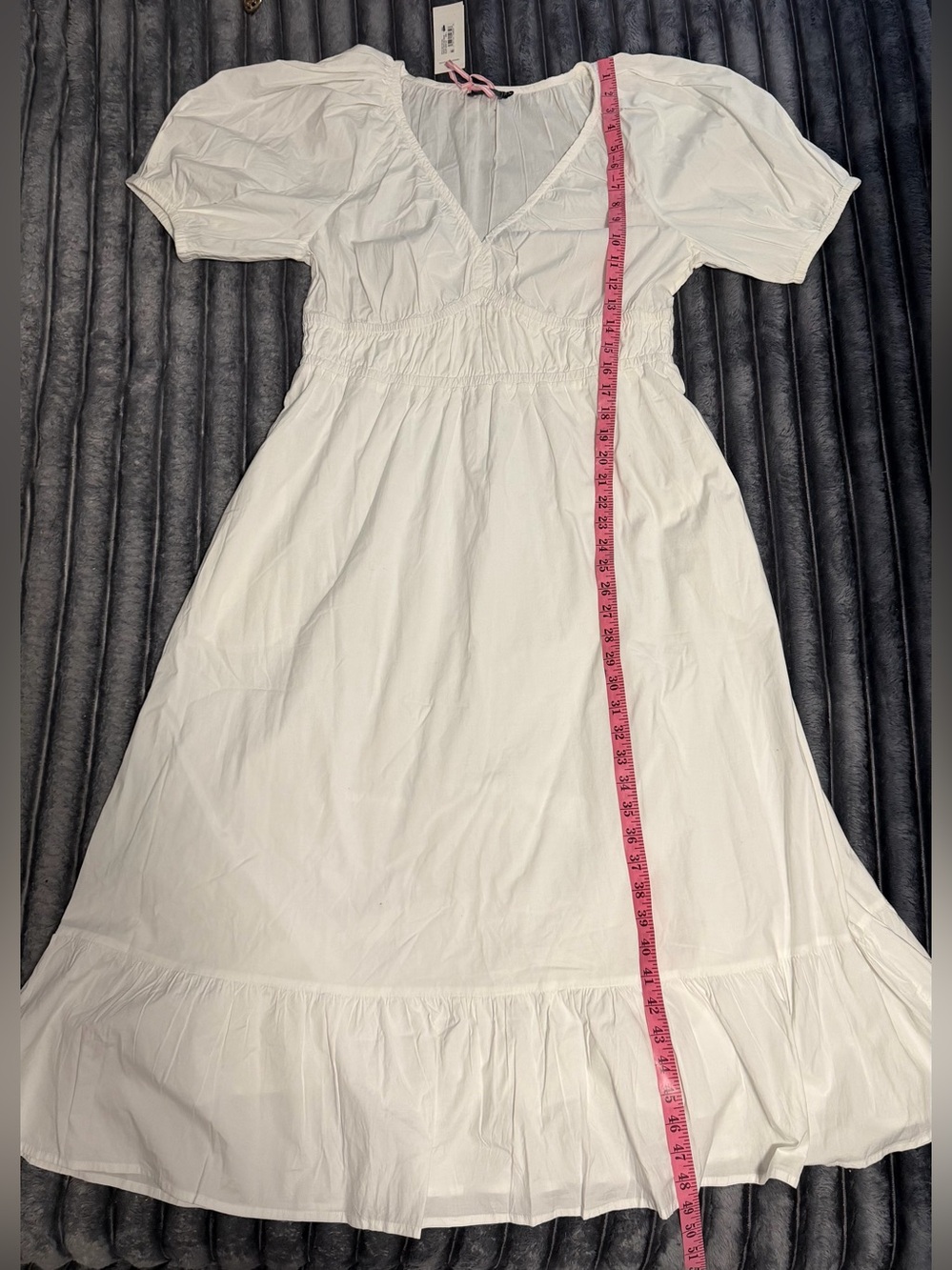 Vineyard Vines White Puff Sleeve Midi Dress - Picture 8 of 11